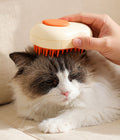 The real Pawfectly Finishing Brush in use, cat getting a gentle finishing brush at home